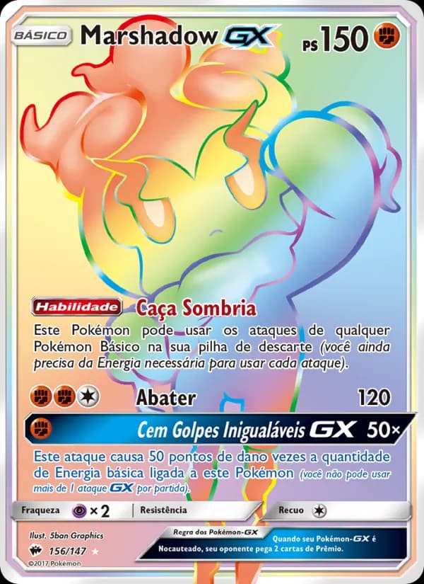 Marshadow GX, carta 156 de Sombras Ardentes