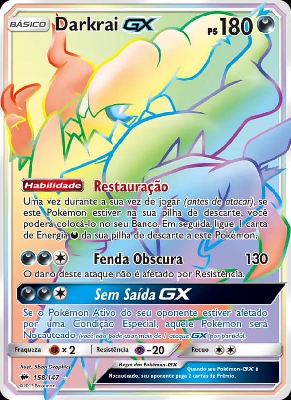 Darkrai GX, carta 158 de Sombras Ardentes