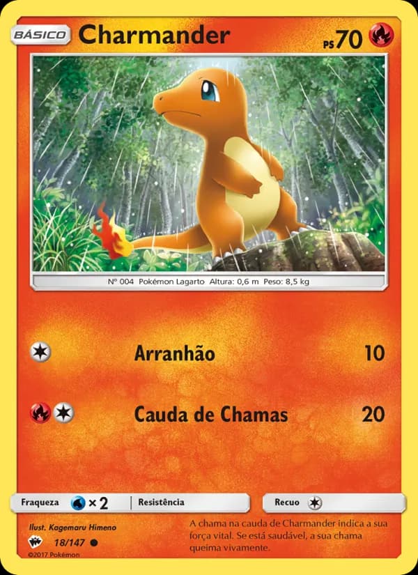 Charmander, carta 18 de Sombras Ardentes