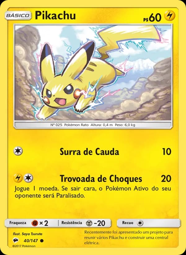 Pikachu, carta 40 de Sombras Ardentes