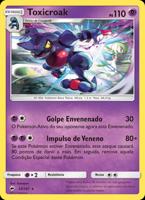 Toxicroak, carta 55 de Sombras Ardentes
