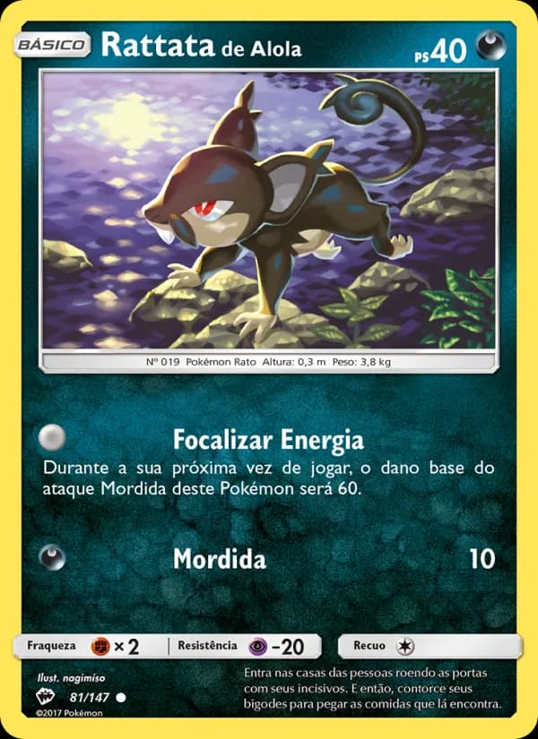 Rattata de Alola, carta 81 de Sombras Ardentes