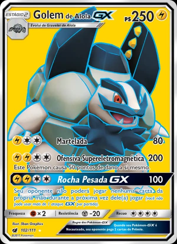 Golem de Alola GX, carta 102 de Invasão Carmim