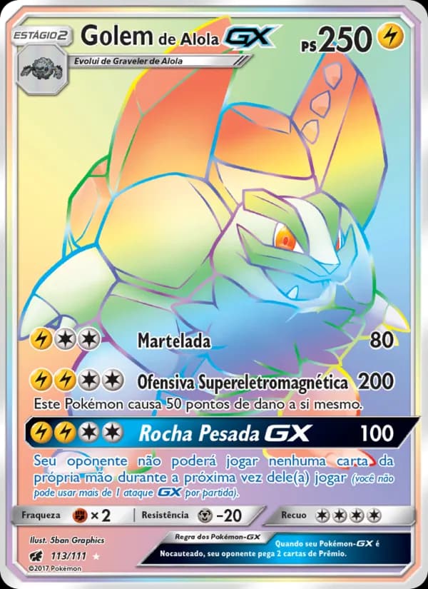 Golem de Alola GX, carta 113 de Invasão Carmim