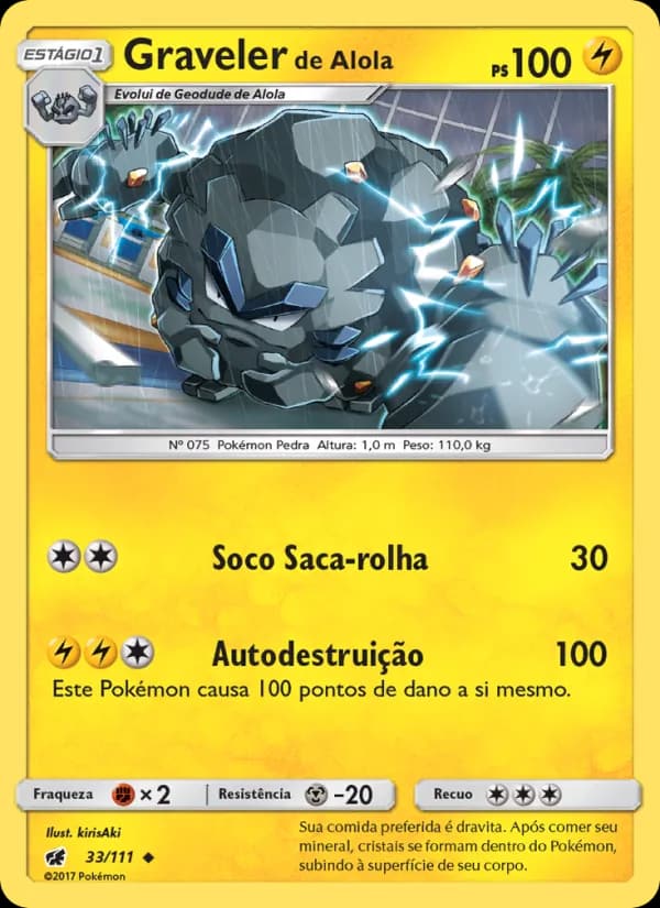 Graveler de Alola, carta 33 de Invasão Carmim
