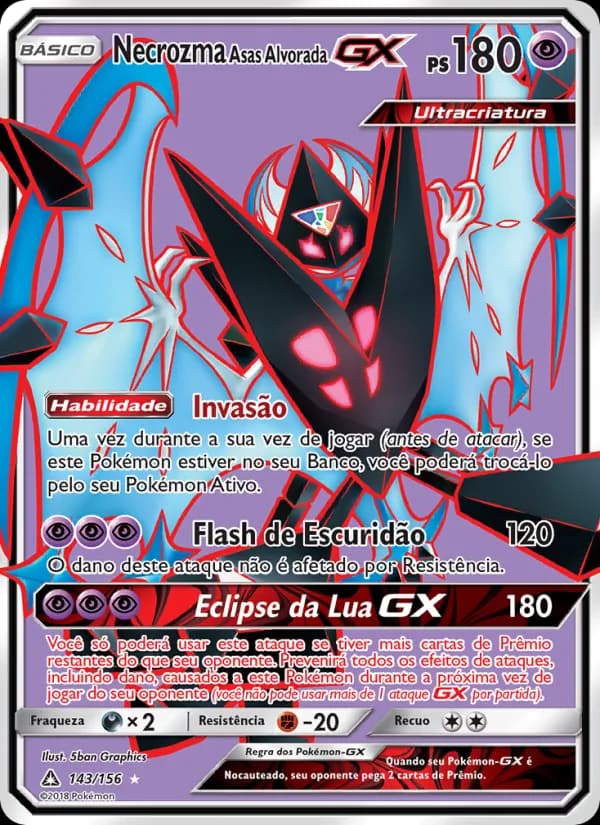 Necrozma Asas Alvorada GX, carta 143 de Ultra Prisma