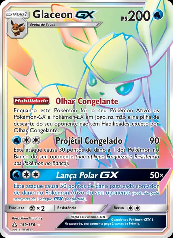 Glaceon GX, carta 159 de Ultra Prisma