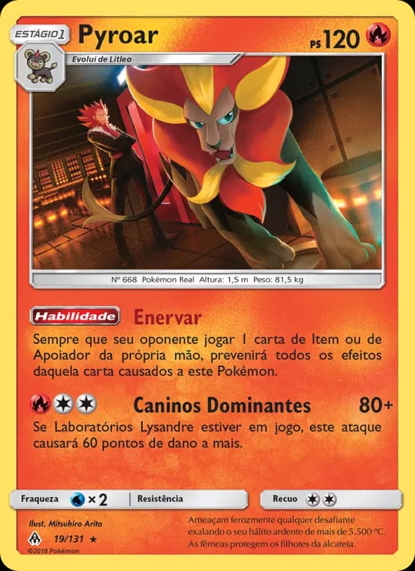 Pyroar, carta 19 de Luz Proibida