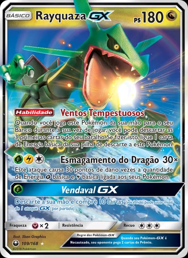 Rayquaza GX, carta 109 de Tempestade Celestial