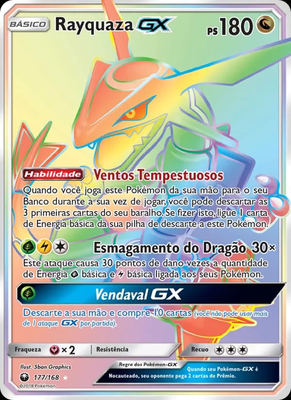 Rayquaza GX, carta 177 de Tempestade Celestial