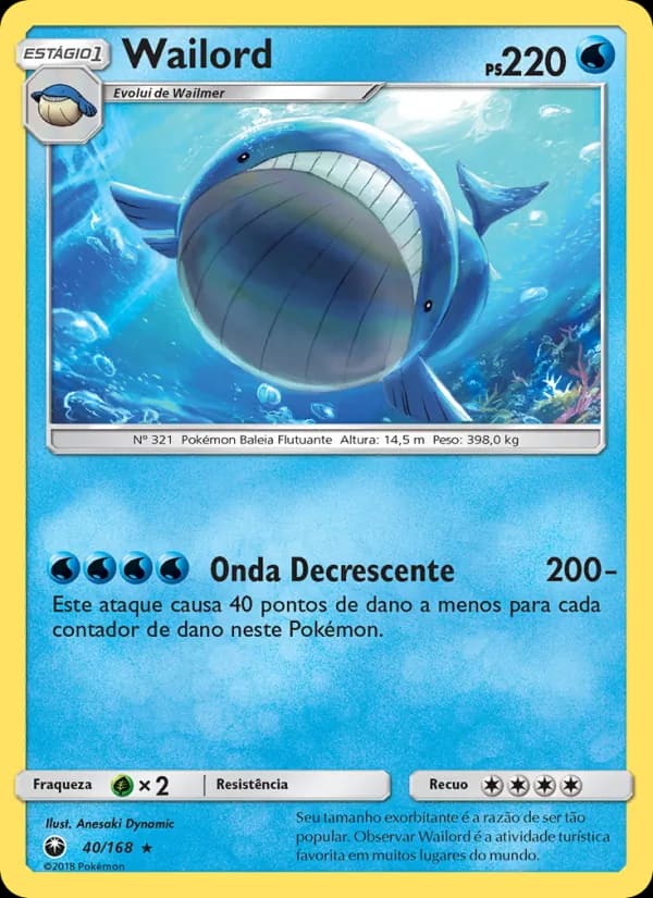 Wailord, carta 40 de Tempestade Celestial