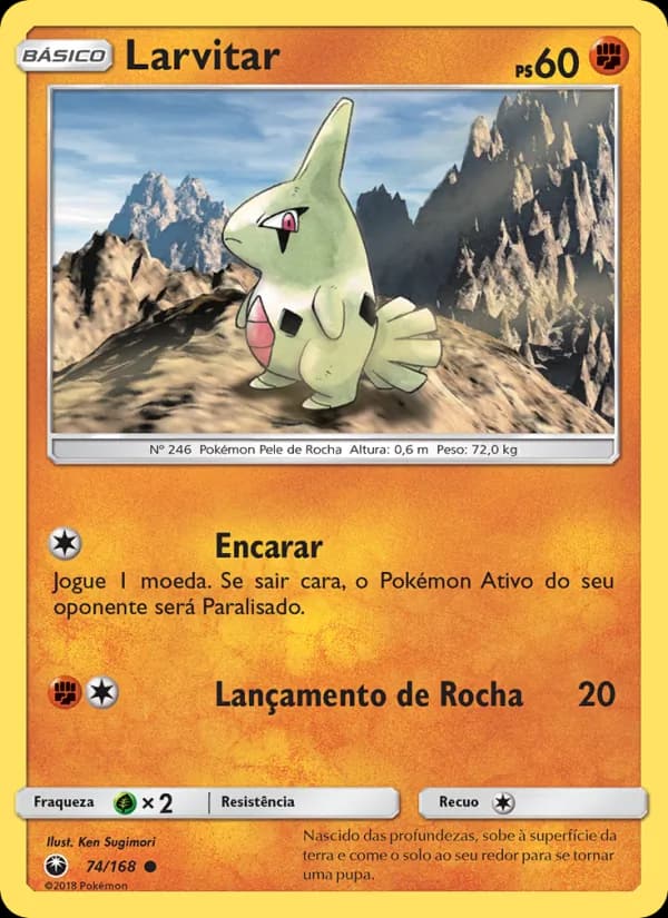 Larvitar, carta 74 de Tempestade Celestial