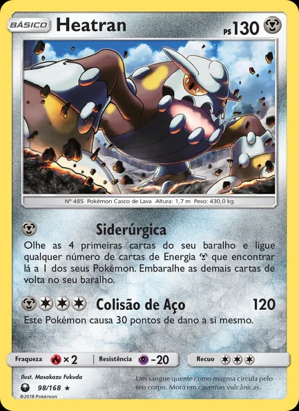 Heatran, carta 98 de Tempestade Celestial