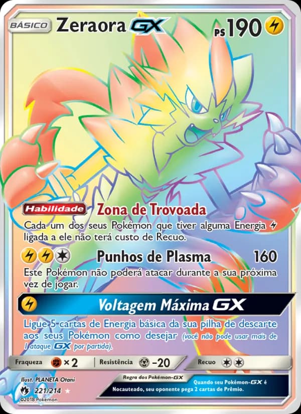 Zeraora GX, carta 221 de Trovões Perdidos