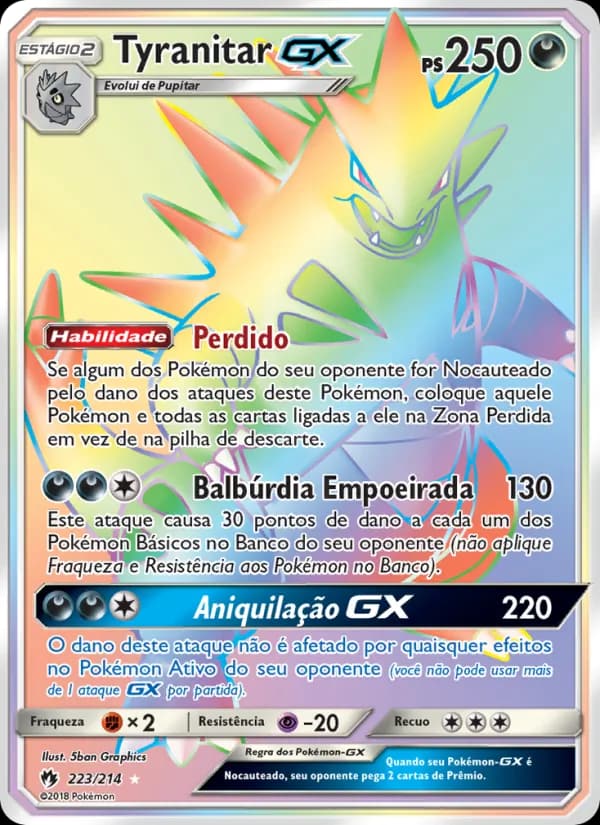 Tyranitar GX, carta 223 de Trovões Perdidos