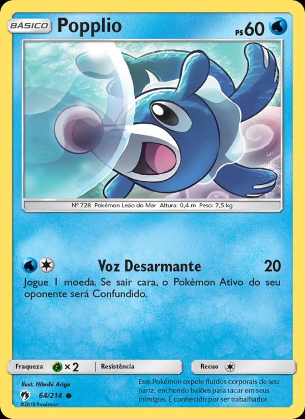 Popplio, carta 64 de Trovões Perdidos