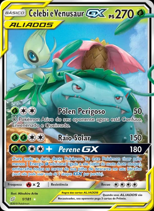 Celebi e Venusaur GX, carta 1 de União de Aliados
