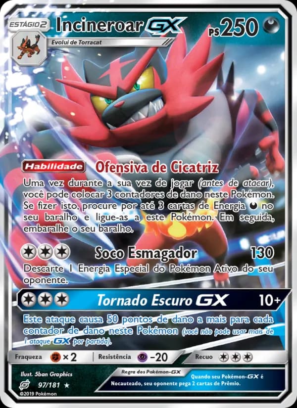 Incineroar GX, carta 97 de União de Aliados