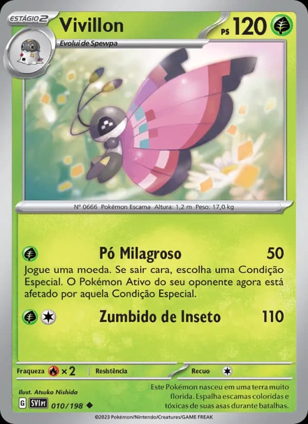Vivillon, carta 010 de Escarlate e Violeta