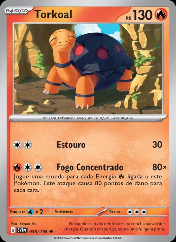 Torkoal, carta 035 de Escarlate e Violeta