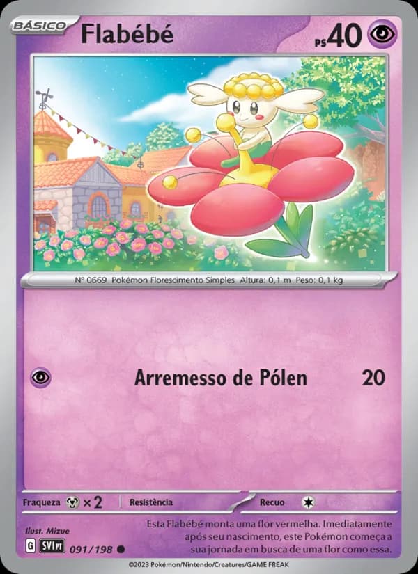 Flabébé, carta 091 de Escarlate e Violeta