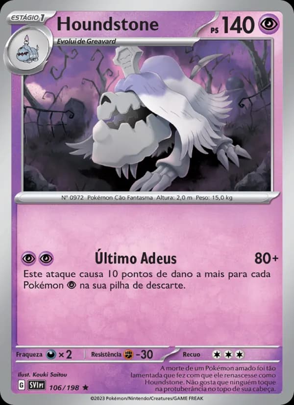 Houndstone, carta 106 de Escarlate e Violeta