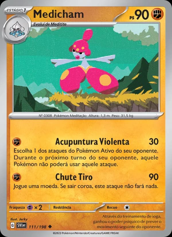 Medicham, carta 111 de Escarlate e Violeta