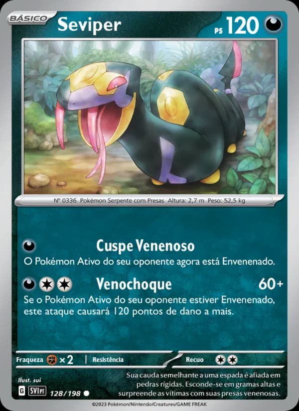 Seviper, carta 128 de Escarlate e Violeta