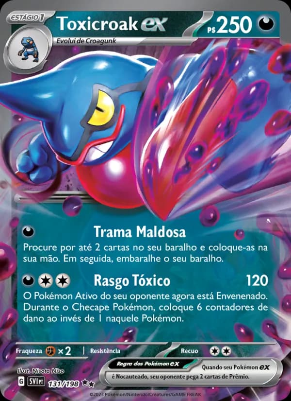 Toxicroak ex, carta 131 de Escarlate e Violeta