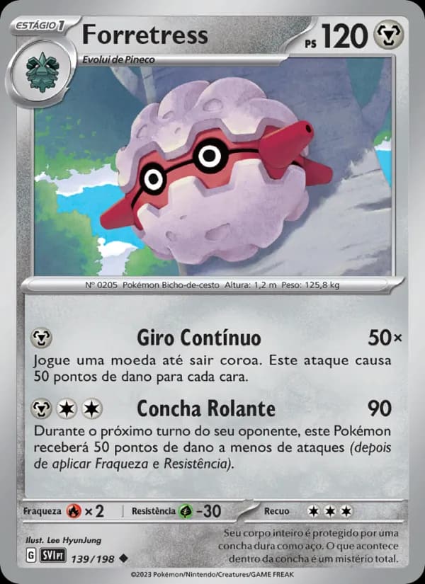 Forretress, carta 139 de Escarlate e Violeta