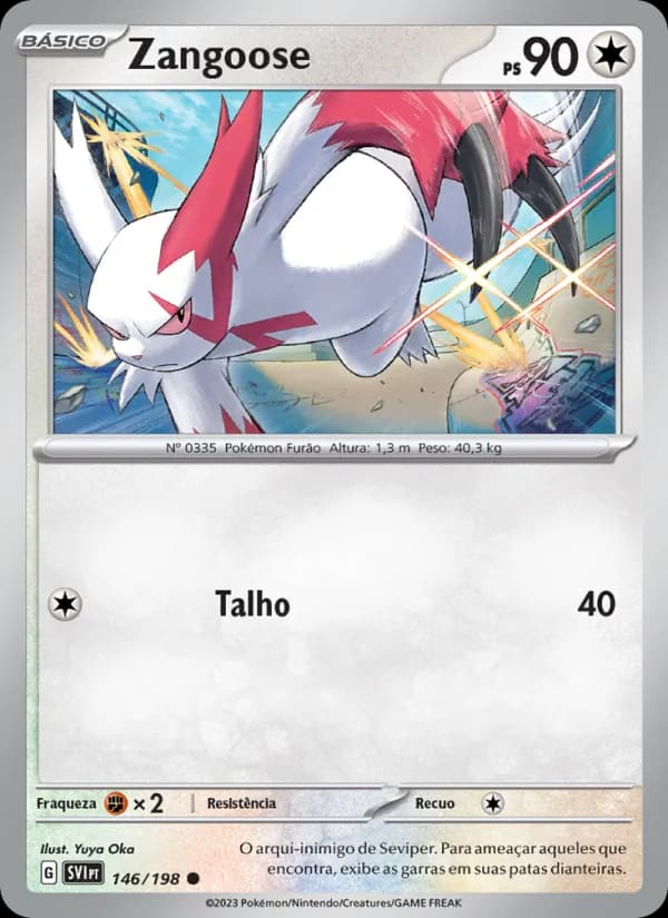 Zangoose, carta 146 de Escarlate e Violeta
