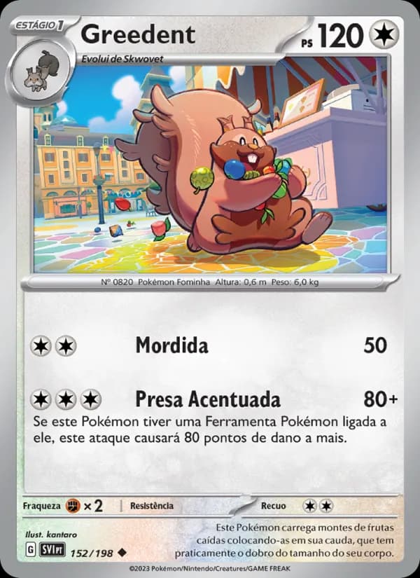 Greedent, carta 152 de Escarlate e Violeta