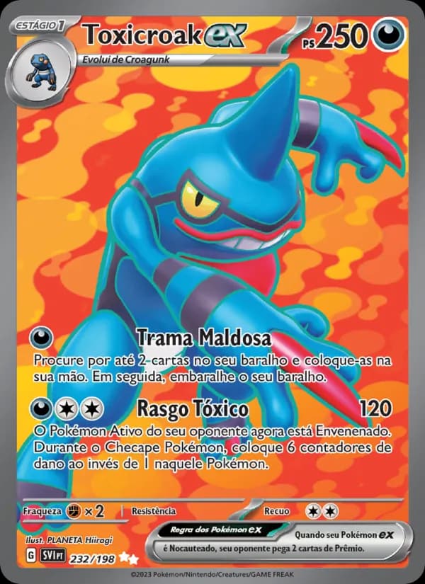 Toxicroak ex, carta 232 de Escarlate e Violeta