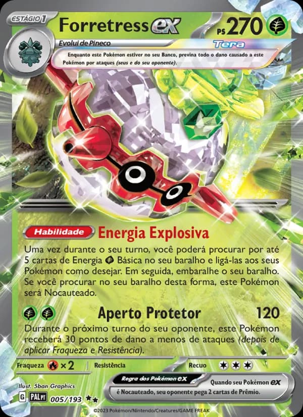 Forretress ex, carta 005 de Evoluções em Paldea