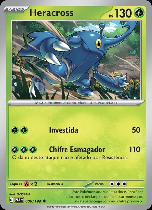 Heracross, carta 006 de Evoluções em Paldea