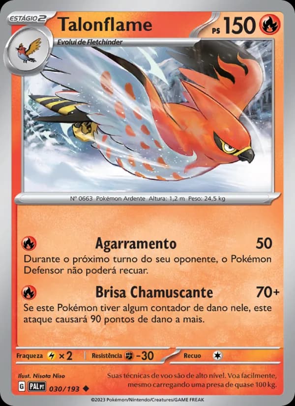 Talonflame, carta 030 de Evoluções em Paldea