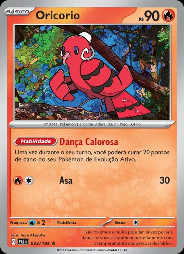 Oricorio, carta 033 de Evoluções em Paldea