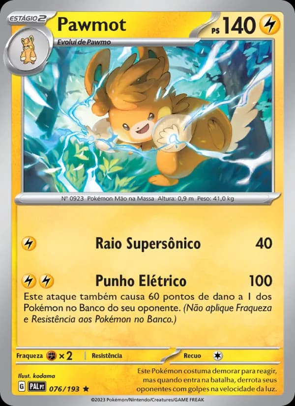 Pawmot, carta 076 de Evoluções em Paldea