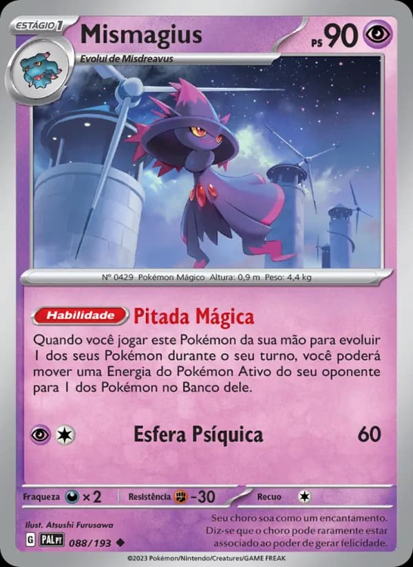 Mismagius, carta 088 de Evoluções em Paldea