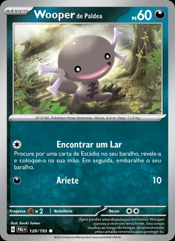 Wooper de Paldea, carta 128 de Evoluções em Paldea