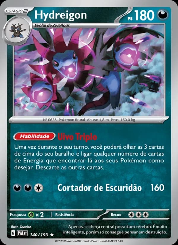 Hydreigon, carta 140 de Evoluções em Paldea
