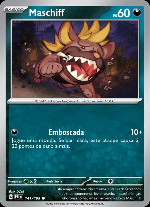 Maschiff, carta 141 de Evoluções em Paldea