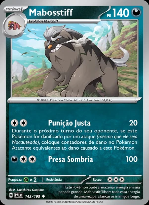 Mabosstiff, carta 143 de Evoluções em Paldea
