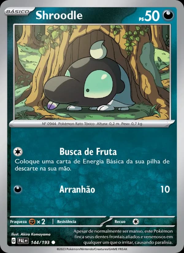 Shroodle, carta 144 de Evoluções em Paldea