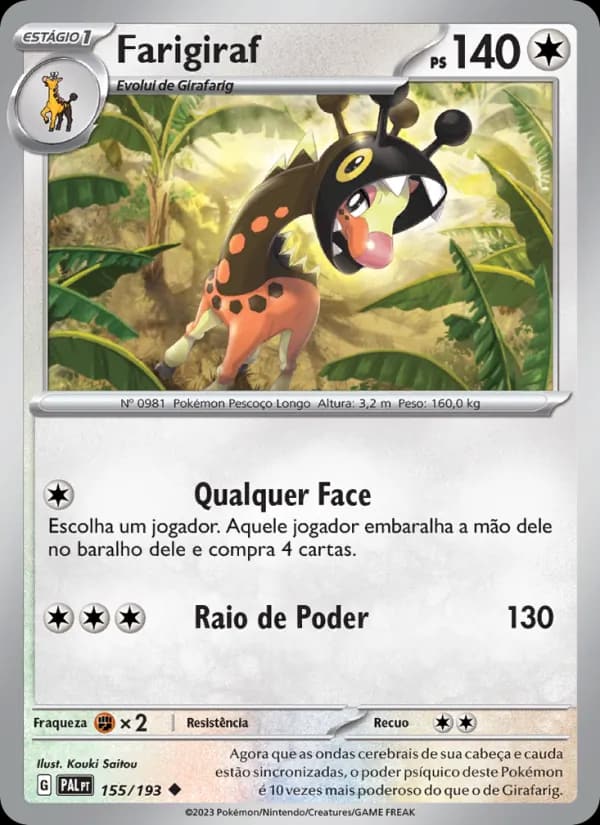 Farigiraf, carta 155 de Evoluções em Paldea