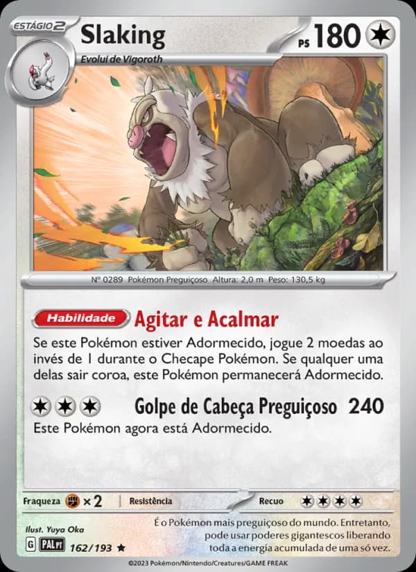 Slaking, carta 162 de Evoluções em Paldea