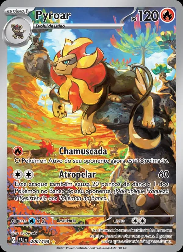 Pyroar, carta 200 de Evoluções em Paldea