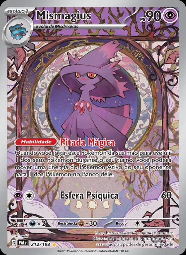 Mismagius, carta 212 de Evoluções em Paldea