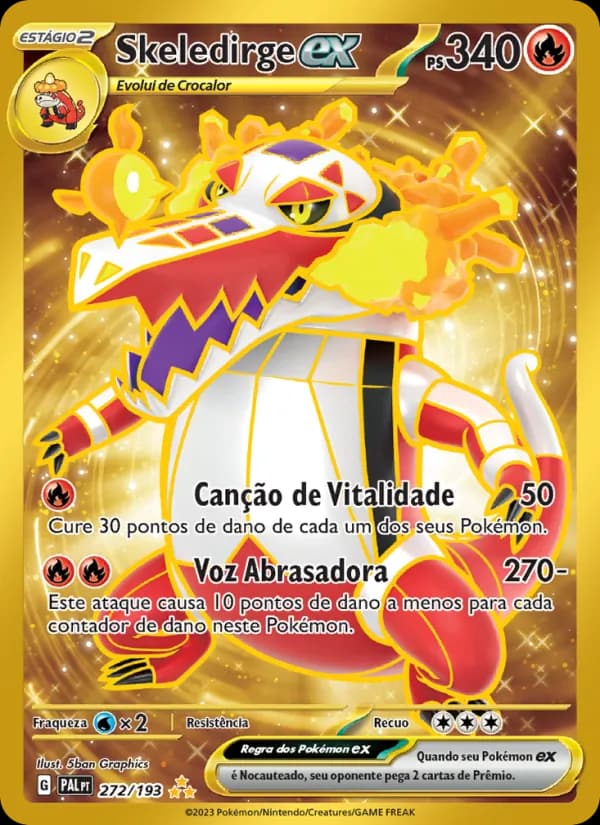 Skeledirge ex, carta 272 de Evoluções em Paldea