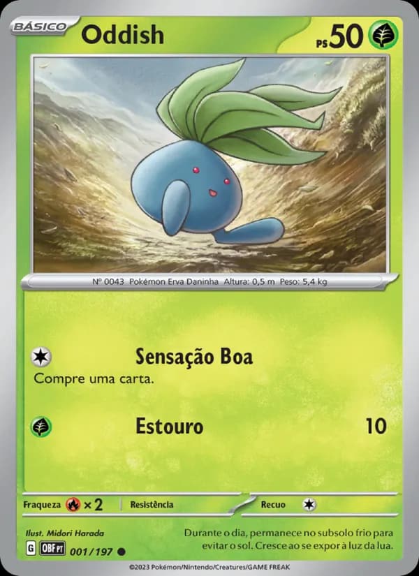 Oddish, carta 001 de Obsidiana em Chamas